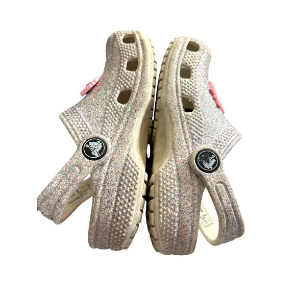 Crocs Girls Shoes Silver/Pink Multi Size 9 - Picture 4 of 8